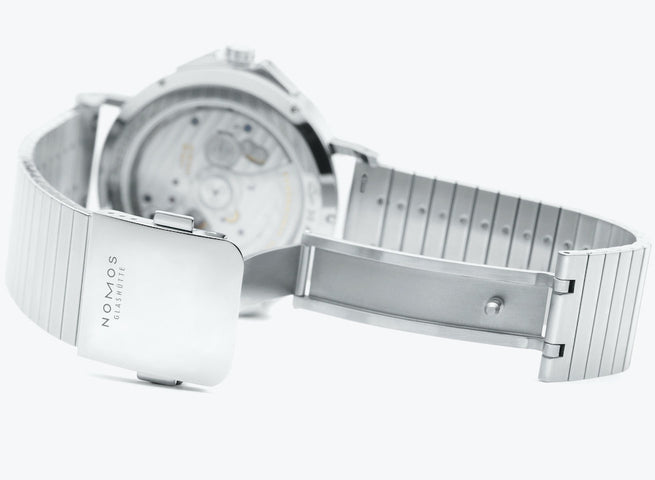 Nomos Glashutte Tangente Sport Neomatik 42 Date Marine Black Sapphire Crystal Watch