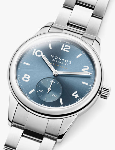 Nomos Glashutte Club Sport Neomatik Polar Blue Steel Back Watch