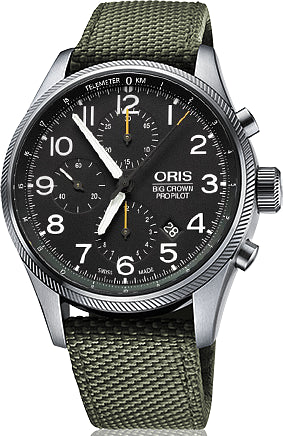 Oris Watch Big Crown ProPilot Chronograph Olive Textile 01 774 7699 4134-TS Olive