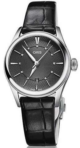 Oris Watch Artelier Lady Date Leather 01 561 7722 4053-LS Black