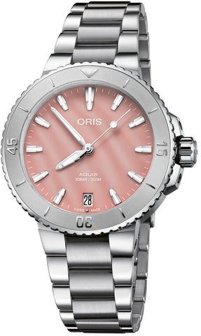 Oris Watch Aquis Date Blush Pink 01 733 7770 4158-07 8 18 05P