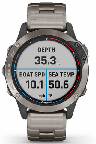 Garmin Watch Quatix 6 Sapphire Titanium Grey Titanium Band Smartwatch