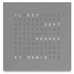 QLOCKTWO Large Grey Pepper Wall Clock 90cm LG4ENGRPC