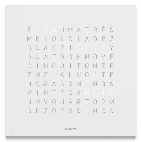 QLOCKTWO 180 White Pepper Wall Clock 180cm Q180V1ENWHPC