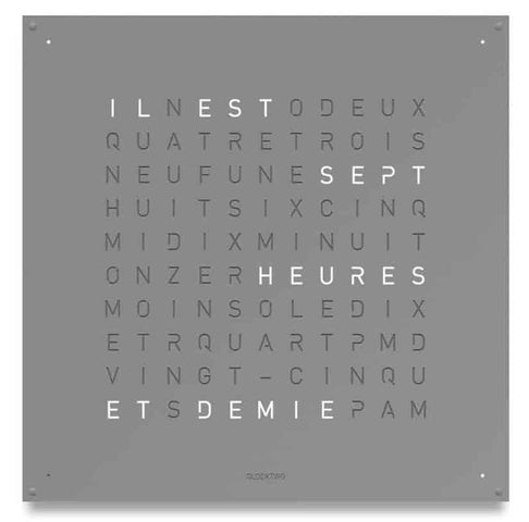 QLOCKTWO 180 Grey Pepper Wall Clock 180cm Q180ENGRPC