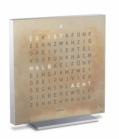 QLOCKTWO Touch Creators Edition Silver And Gold Table Clock T4SENSG