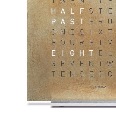 QLOCKTWO Earth 13.5 Creators Edition Silver And Gold Table Clock Watch