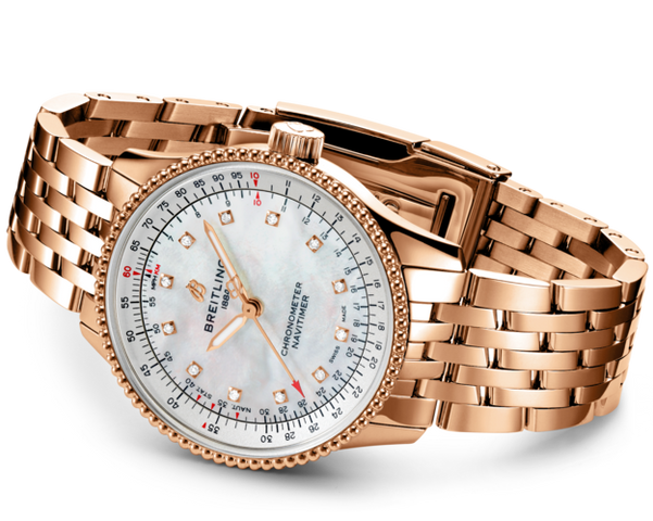 Breitling Watch Navitimer Automatic 35 Mother Of Pearl Diamonds