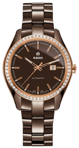 Rado Watch HyperChrome Brown Ceramic Automatic 56 Diamonds R32177302