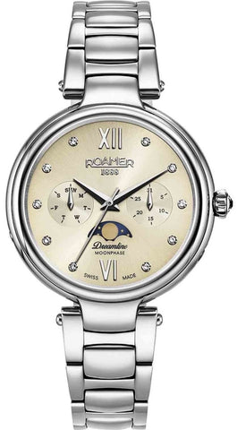 Roamer Watch Dreamline Moonphase Silver Dial Steel 858801 41 19 50