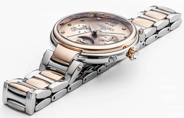 Roamer Watch Dreamline Moonphase Pink MOP Dial Rose Gold Bicolour