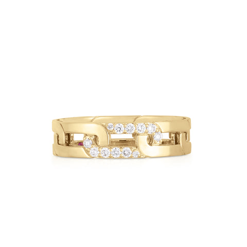 Roberto Coin Navarra 18ct Yellow Gold Diamond Ring D