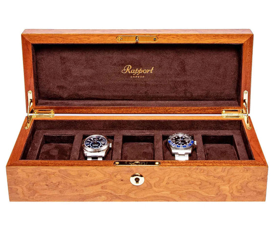 Rapport Watch Box Heritage 5 Burr Walnut L274