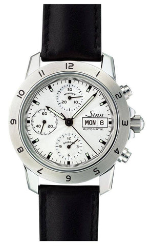 Sinn Motorist Chronograph 303 Silver 12 D 303.030 Leather Strap