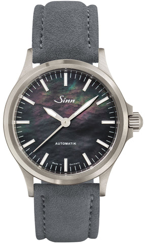 Sinn Watch 556 I Mother of Pearl S Grey Alcantara Leather Strap 556.0105