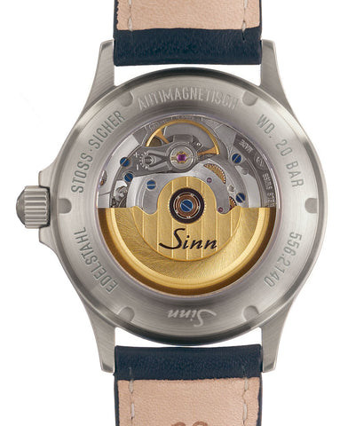 Sinn 556 I Mother of Pearl S Grey Alcantara Leather Strap Watch