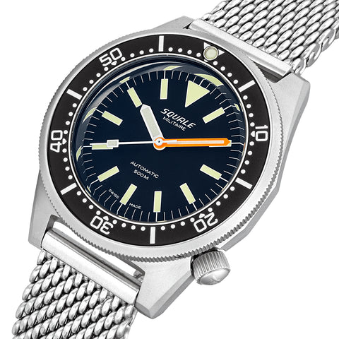 Squale Watch 1521 Militaire Steel Blasted Mesh