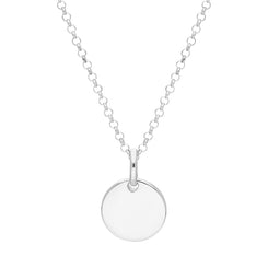 Sterling Silver Flat Disk Necklace, 0032HK 2077
