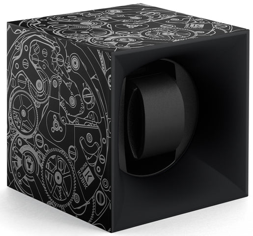 Swiss Kubik Watch Winder Single Startbox Black White Print