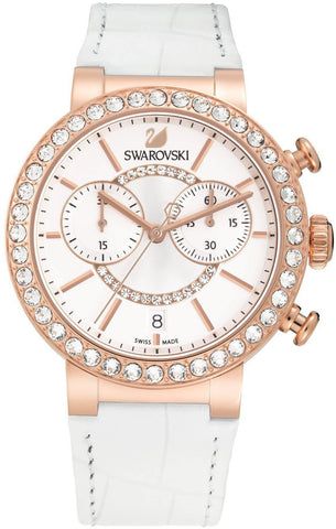 Swarovski Watch Citra Sphere Chrono White Rose Gold Tone 5080602