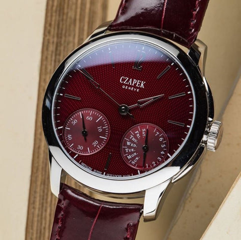 Czapek Watch Quai des Bergues Guilloche Ricochet Steel Rhubarb Red S Limited Edition