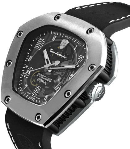 Tonino Lamborghini Watch Spyderleggero Skeleton Titanium Black