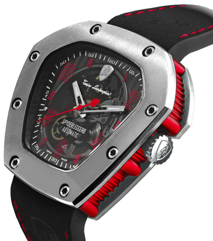 Tonino Lamborghini Watch Spyderleggero Skeleton Titanium Red