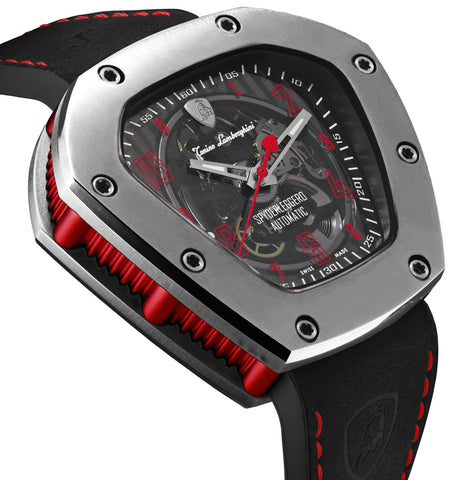 Tonino Lamborghini Watch Spyderleggero Skeleton Titanium Red