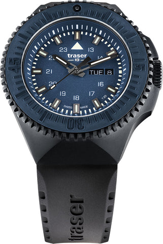 Traser H3 Watch P69 Black Stealth Blue Rubber 109857