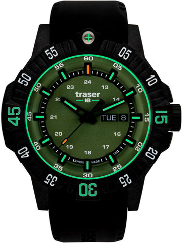 Traser H3 P99 Q Green Rubber Watch