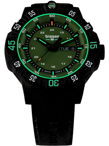 Traser H3 P99 Q Green Rubber Watch