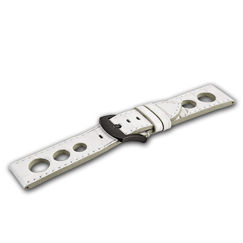 U-Boat Alligator Matt White Tongue Buckle 5011