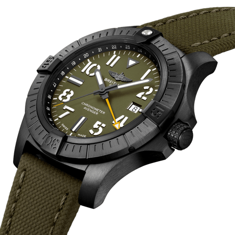 Breitling Watch Avenger Automatic GMT 45 Night Mission Leather Tang Type Limited Edition