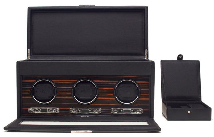 WOLF Watch Winder Roadster Triple Storage And Travel Case