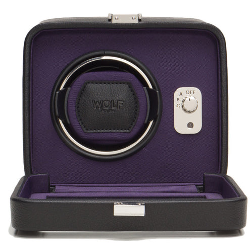 Wolf Watch Winder Windsor Single With Cover Black/Purple