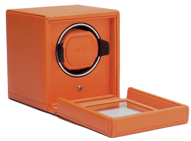 WOLF Watch Winder Cubs Single With Cover Orange