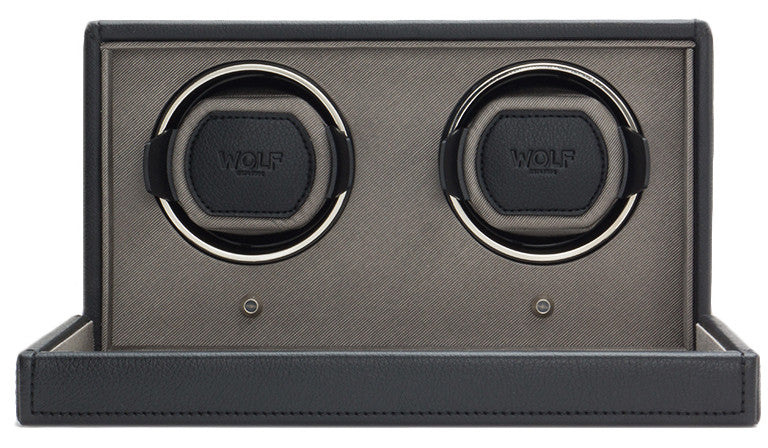 WOLF Watch Winder Cub Double With Cover Black