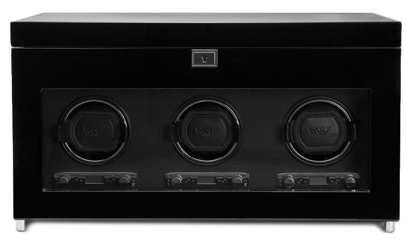 Wolf Savoy Triple Winder Storage And Travel Case Black