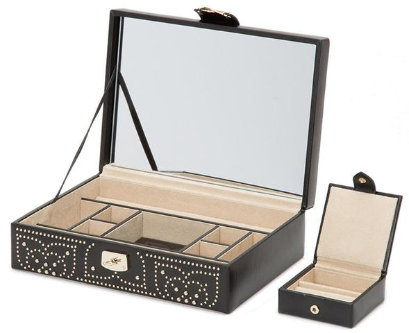 Wolf Marrakesh Flat Jewellery Box Black 308302