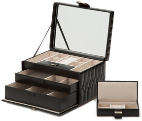 Wolf Caroline Medium Jewellery Box Black 329771