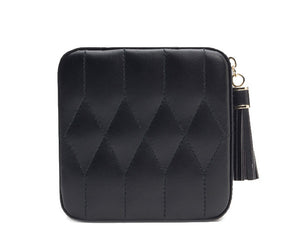 Wolf Caroline Zip Travel Jewellery Case Black 329971