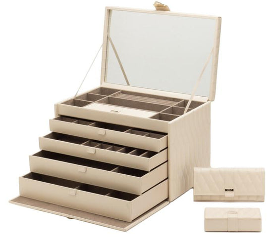 Wolf Caroline Extra Large Jewellery Box Cream 329553
