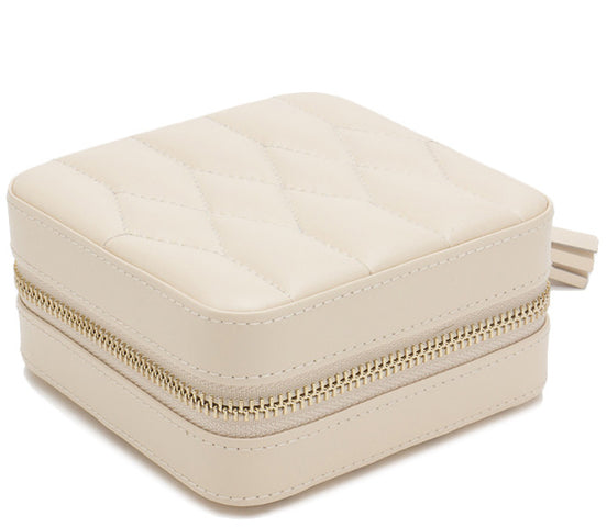 WOLF Jewellery Case Caroline Zip Travel Cream