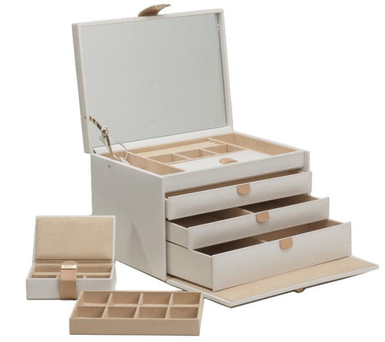Wolf Chloe Large Jewellery Box Cream 301553