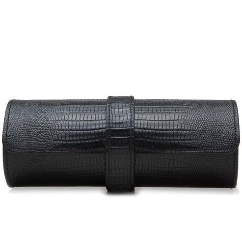 Wolf Blake Watch Roll Black Lizard 305658