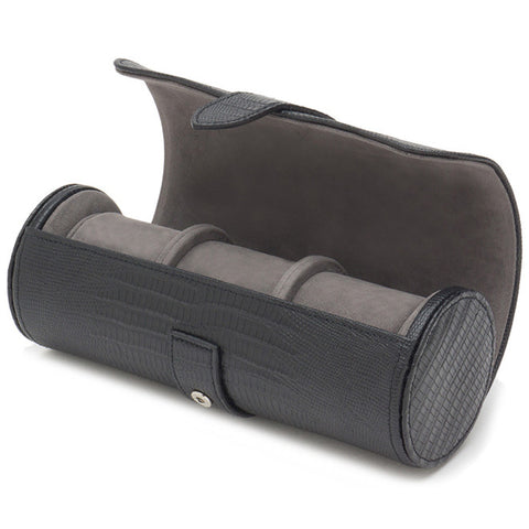 Wolf Blake Watch Roll Black Lizard 305658