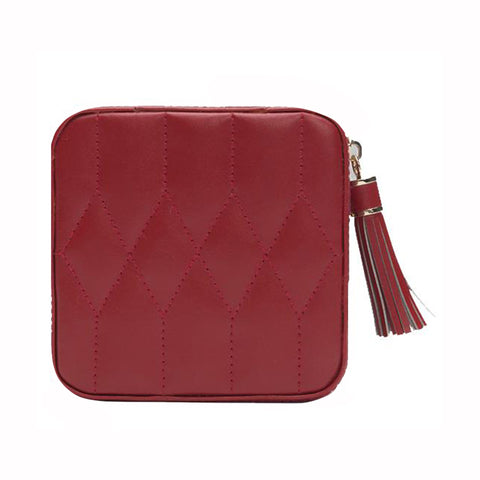 WOLF Jewellery Case Caroline Zip Travel Red