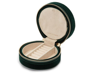Wolf Jewellery Travel Case Zoe Round Forest Green 393212