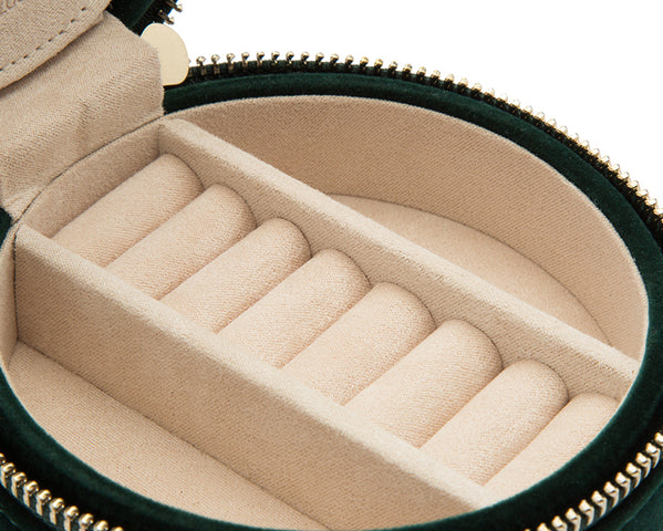 WOLF Jewellery Travel Case Zoe Round Forest Green