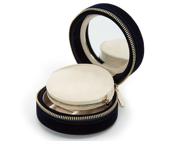 WOLF Jewellery Travel Case Zoe Round Indigo